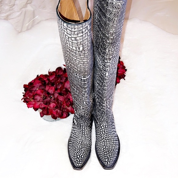🆕FREEBIRD WYNONNA Western Boot in Black and White Croc - Picture 6 of 8